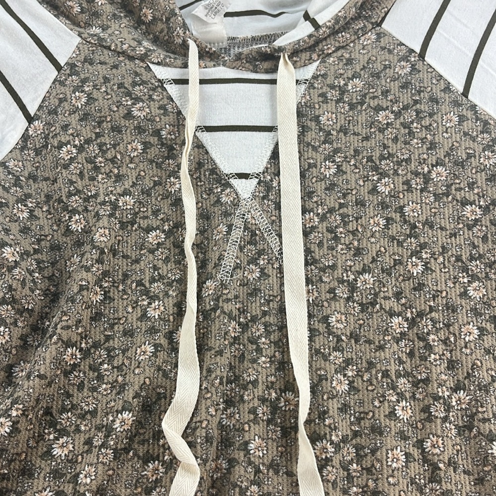 7th Ray Floral Sweatshirt Brown WhiteWomen's Size L - Picture 4 of 8